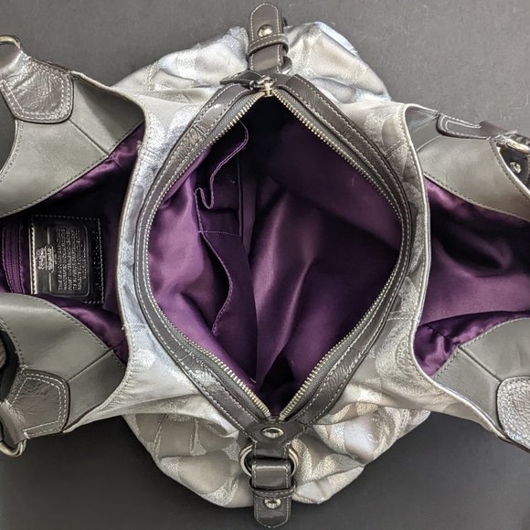 Coach Maggie Signature Madison Op Art Lurex 14426 Purse - Picture 7 of 14